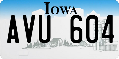 IA license plate AVU604