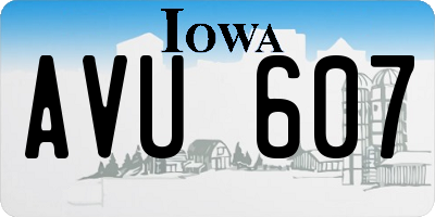 IA license plate AVU607