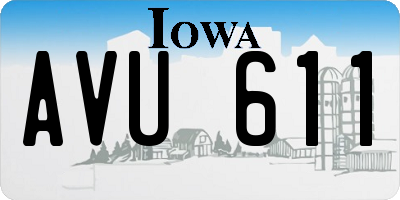 IA license plate AVU611