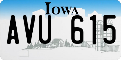 IA license plate AVU615