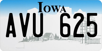 IA license plate AVU625