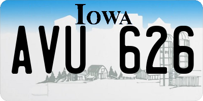 IA license plate AVU626
