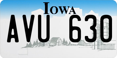IA license plate AVU630