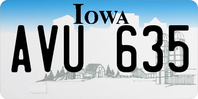 IA license plate AVU635