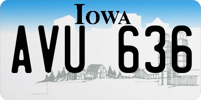 IA license plate AVU636