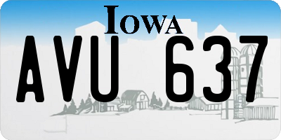 IA license plate AVU637