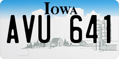 IA license plate AVU641