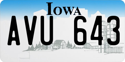 IA license plate AVU643