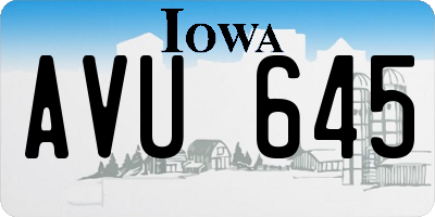 IA license plate AVU645