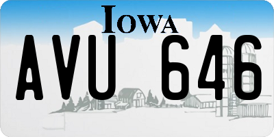 IA license plate AVU646