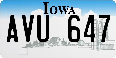 IA license plate AVU647