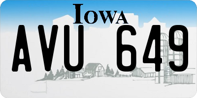 IA license plate AVU649