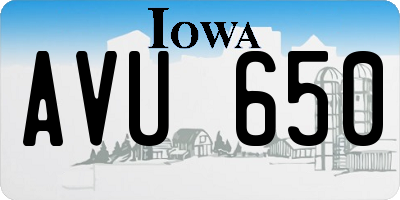 IA license plate AVU650