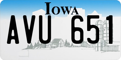 IA license plate AVU651