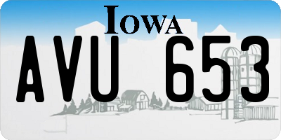 IA license plate AVU653