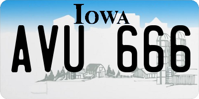 IA license plate AVU666