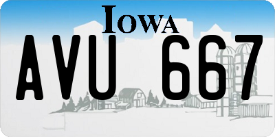 IA license plate AVU667