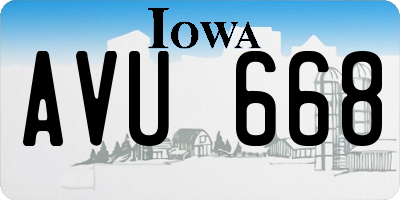 IA license plate AVU668