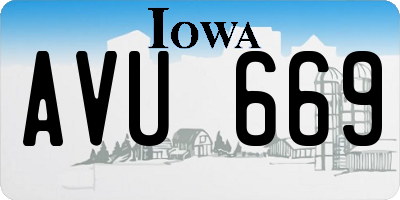 IA license plate AVU669