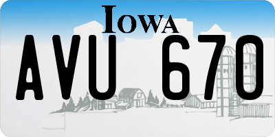 IA license plate AVU670