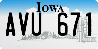 IA license plate AVU671