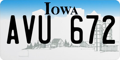 IA license plate AVU672