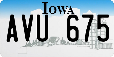 IA license plate AVU675
