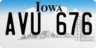 IA license plate AVU676