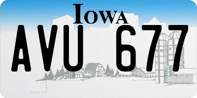 IA license plate AVU677