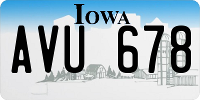 IA license plate AVU678