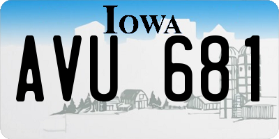 IA license plate AVU681