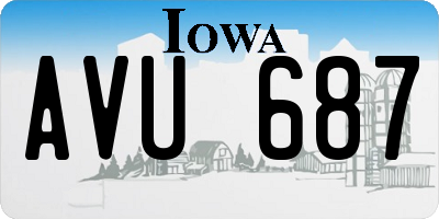 IA license plate AVU687