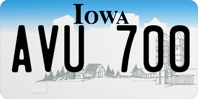 IA license plate AVU700