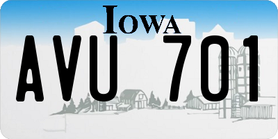 IA license plate AVU701