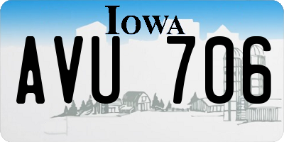 IA license plate AVU706