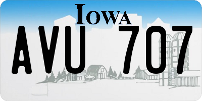 IA license plate AVU707