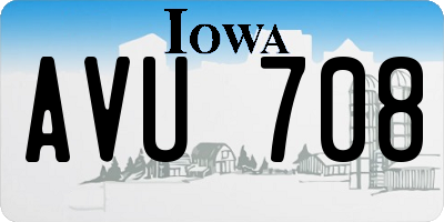 IA license plate AVU708