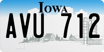 IA license plate AVU712