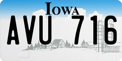 IA license plate AVU716