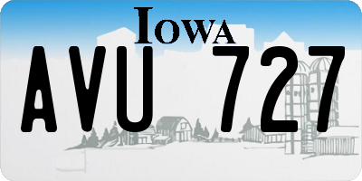 IA license plate AVU727