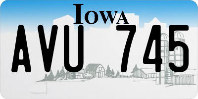 IA license plate AVU745