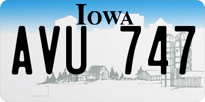 IA license plate AVU747