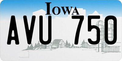 IA license plate AVU750