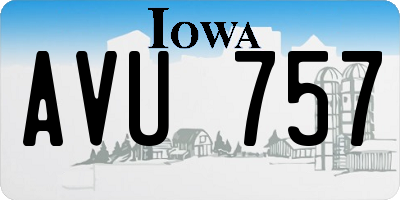IA license plate AVU757