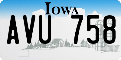 IA license plate AVU758