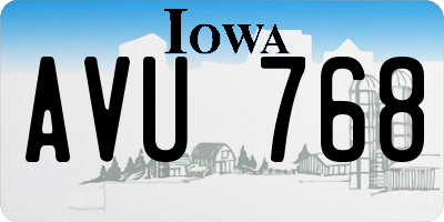 IA license plate AVU768