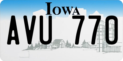 IA license plate AVU770