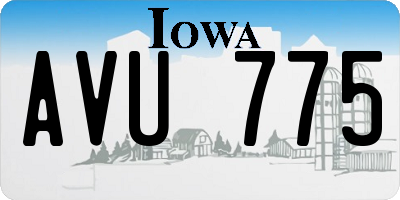 IA license plate AVU775