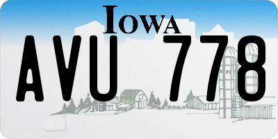 IA license plate AVU778