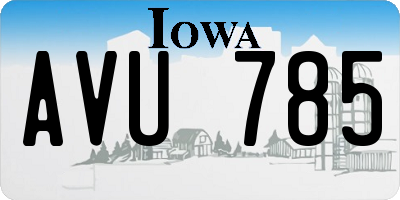 IA license plate AVU785
